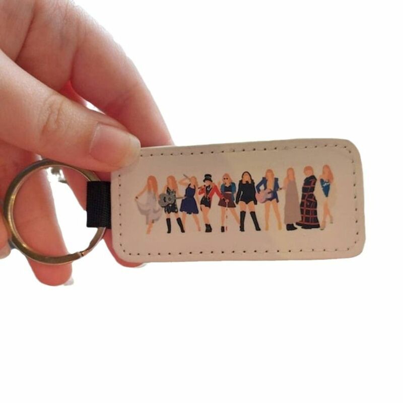 Leather Taylor Inspired Keychain Jewelry Square Creative Pendant Keyring Keychains Girls