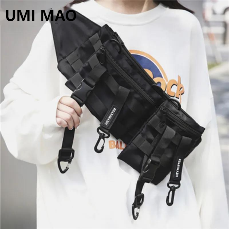 Umi Mao Multi-Pocket Tactische Functie Taille Techwear Casual Telefoontas Outdoor Running Hiphop Borstgordeltas