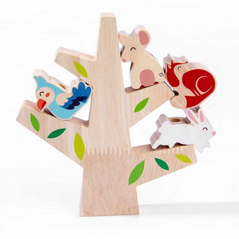 Giocattoli in legno gioco impilabile educazione precoce stringa di equilibrio forestale bambini Montessori Balance Blocks giochi impilabili educativi