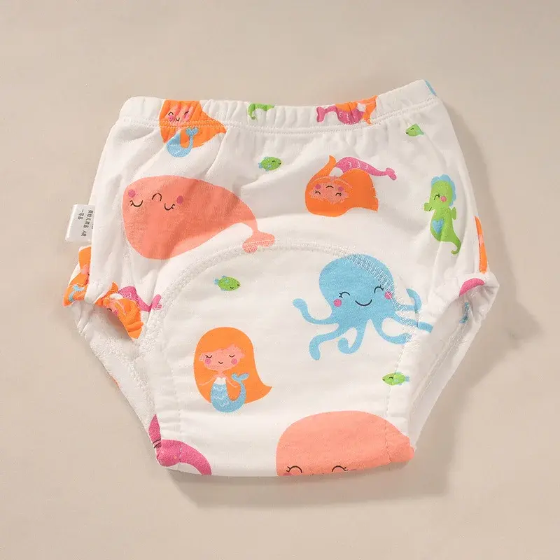 Baby Waterproof Reusable Training Pants Cute Cotton Baby Diaper Infant Shorts Nappies Panties Nappy Changing Underwear Cloth New