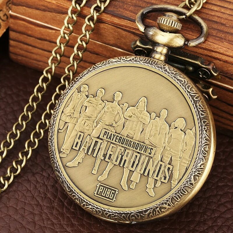 Pendentif de jeux en Bronze pour hommes, costume de Cosplay, Badge de pièce de monnaie, montre de poche en alliage, horloge avec chaîne de taille à crochet