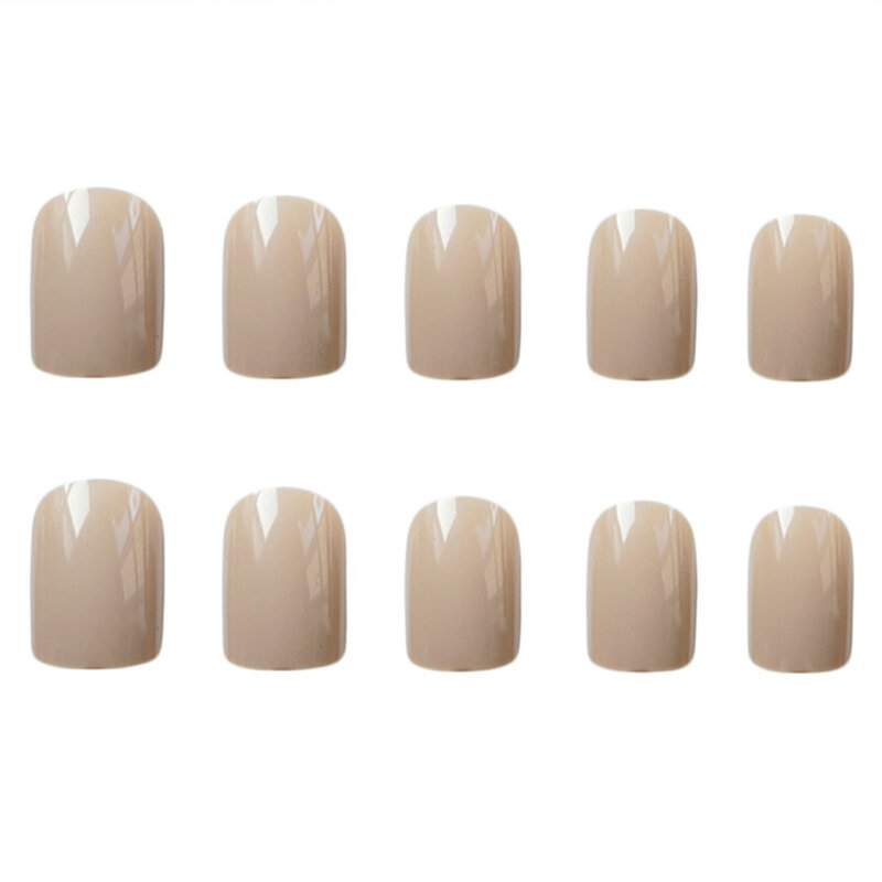 Light Khaki Solid Press on Nails Lightweight Easy to Apply Easy to Stick Fake Nail for Fingernail DIY Decoration