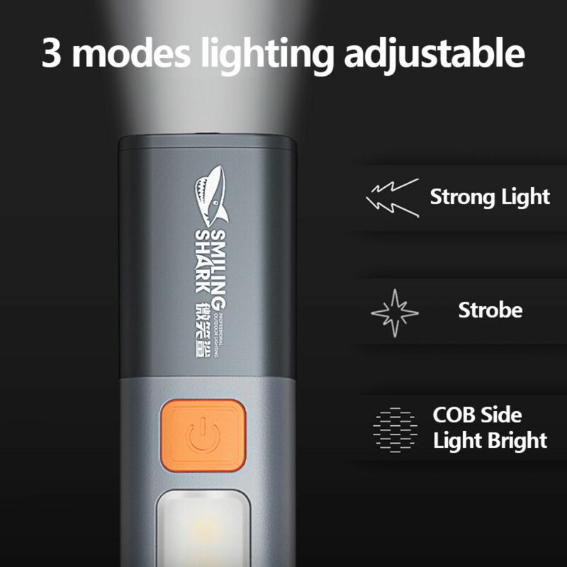 ABS LED Flashlight New Outdoor Camping Super Bright Outdoor Light USB Rechargeable Variable Focus Flashlight