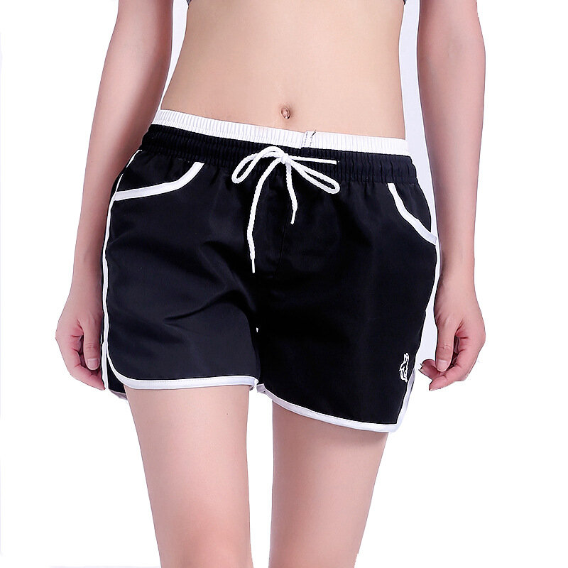 Pantalones cortos deportivos para mujer, pantalón informal de secado rápido, holgado, talla grande, para correr, playa, Color sólido