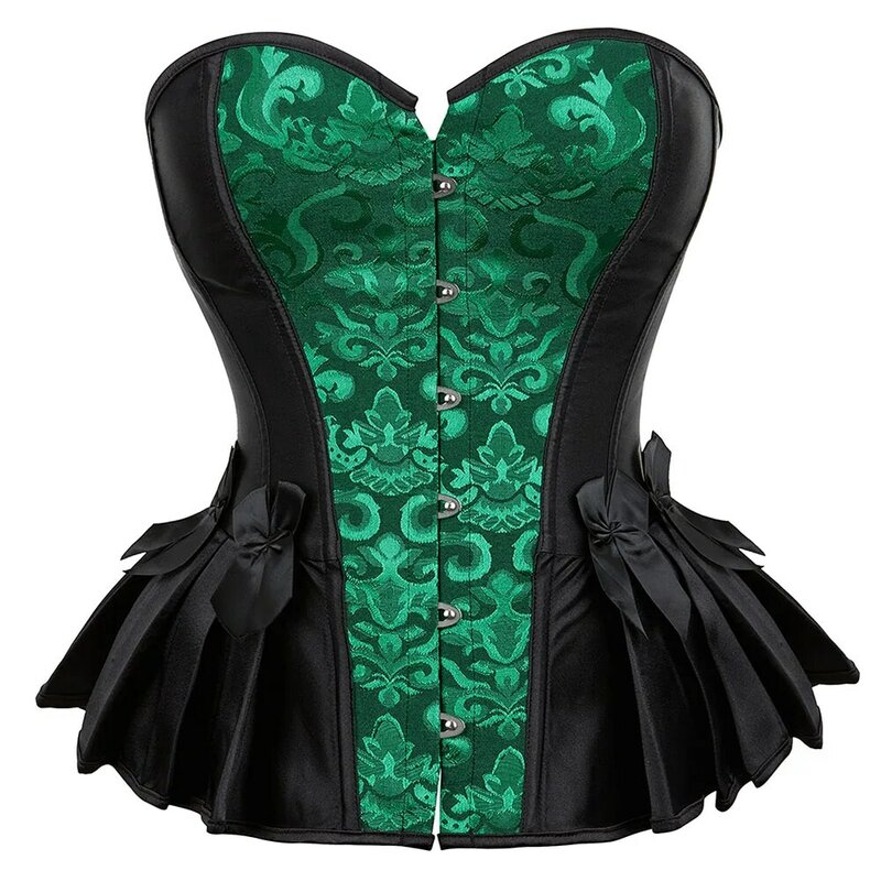 Corsetto vittoriano Top rinascimentale Sexy Bustier donna Overbust Lingerie Gothic Vintage Satin Jacquard corsetti costumi Burlesque