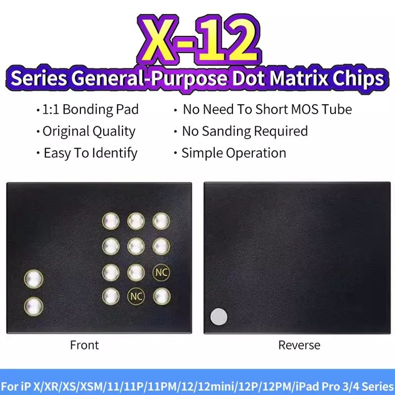 Jc chip de projetor de ponto universal para X-12 promax ipad pro4 sem moagem sem transferência necessária tudo-em-um chip face id reparo