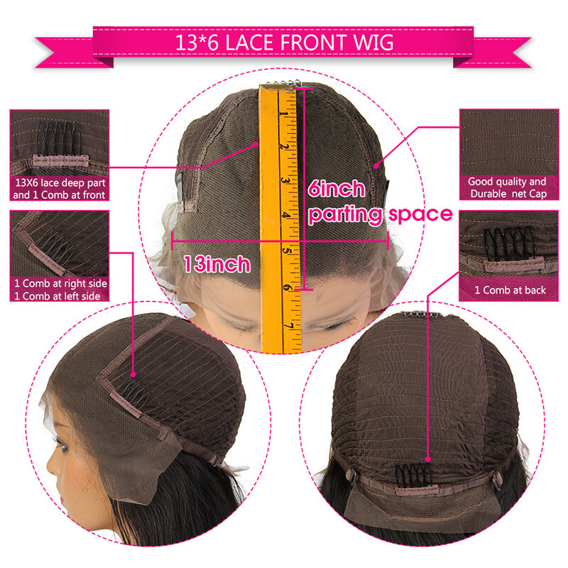 Topnormantic-Peluca de cabello humano Remy brasileño, postizo de encaje frontal 13x4, Color degradado, onda profunda, cierre 4x4, predesplumada