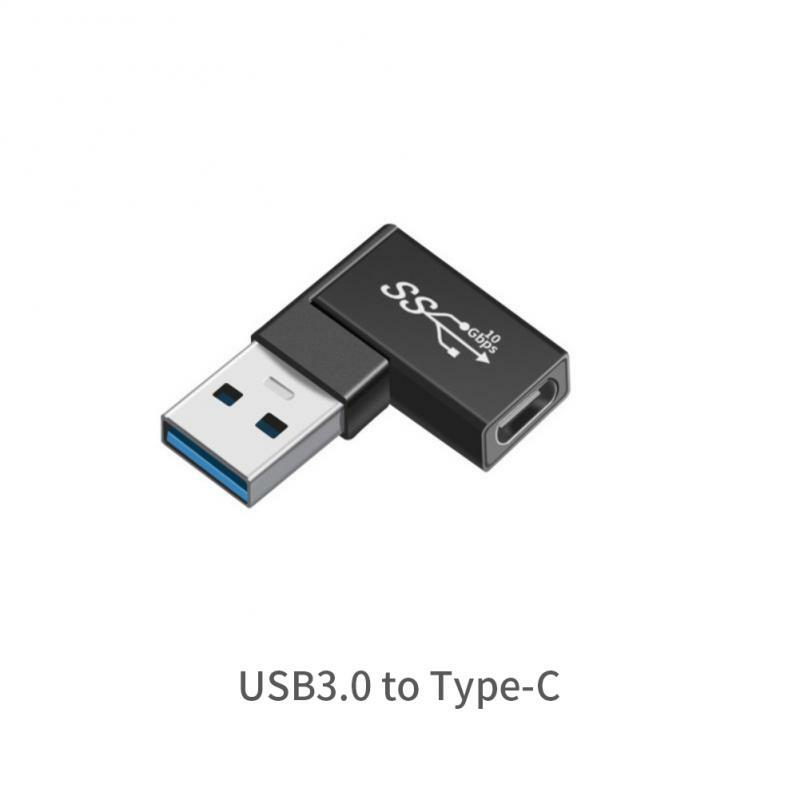 USB من النوع C أنثى إلى USB محول OTG ذكر ، محول زاوية 90 درجة ، 10 جيجابايت في الثانية ، 1-10