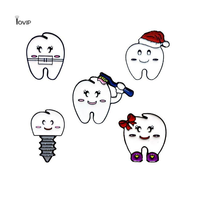 1PC Fashion Tooth Shape Cute Medical Brooch Pin For Doctor Nurse Lapel Backpack Badge Pins Jewelry Gift Accessories
