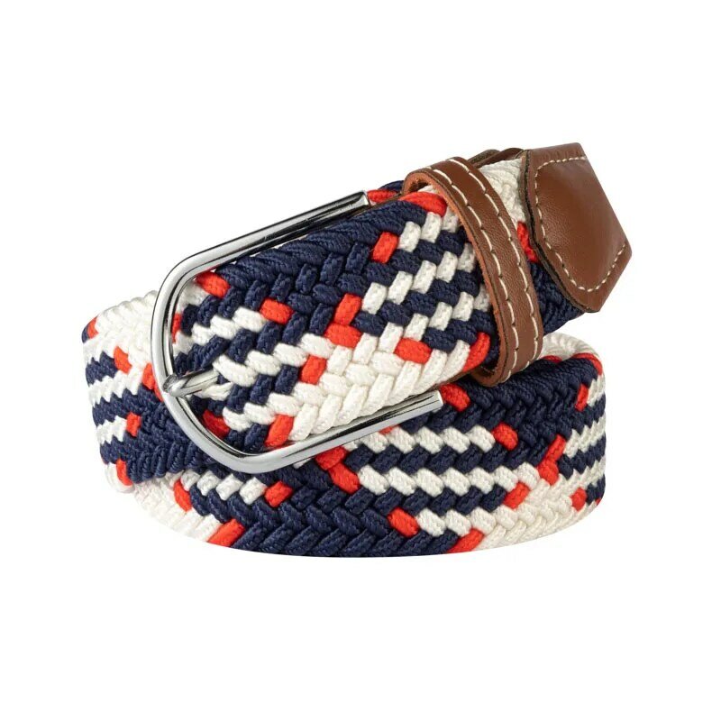 Unisex Elastic Fabric Woven Casual Women Belt Belt Pin Buckle Expandable Braided Stretch Canvas Stylish Leisure Belts for Men