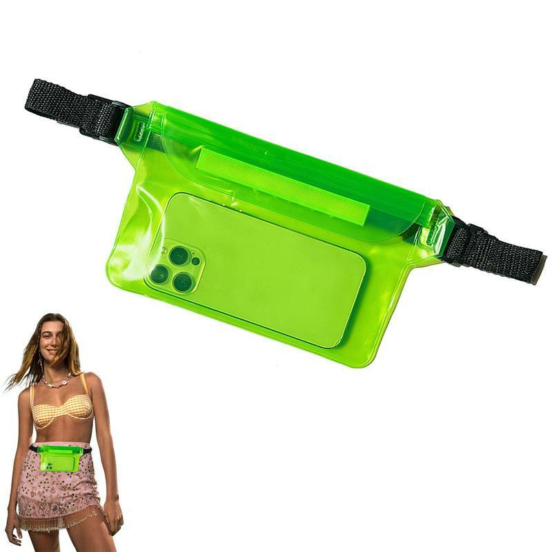 Bolsa de cintura para celular para praia, bolsa de cinto impermeável, celular de 3 camadas, natação ao ar livre e snorkeling
