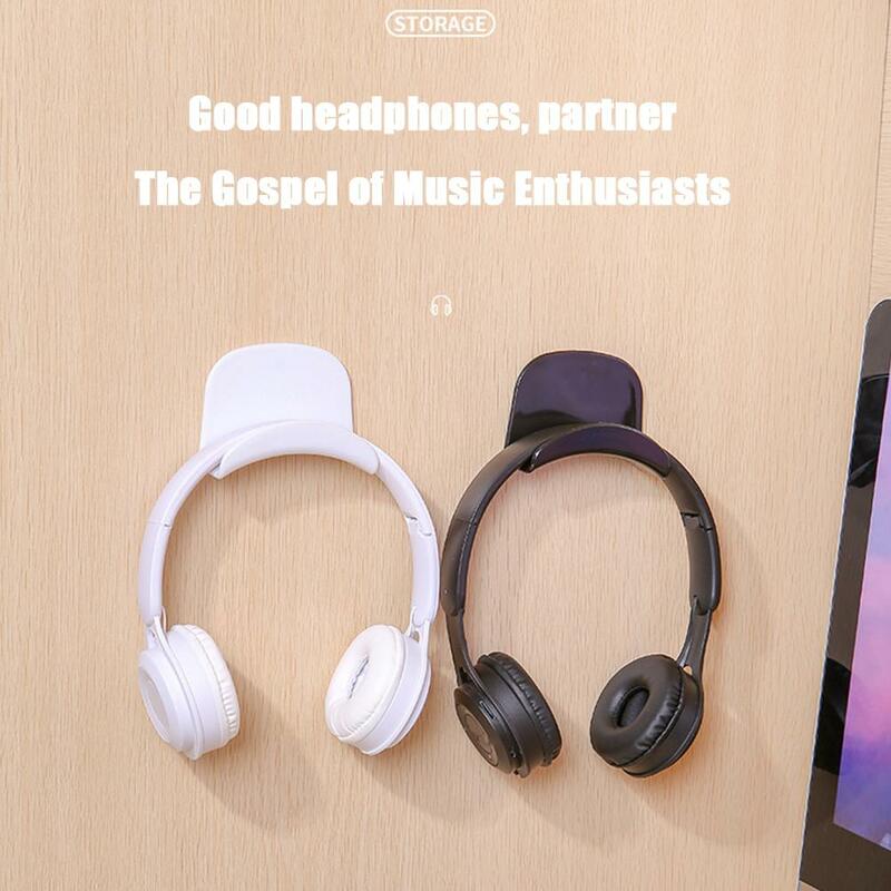 Universal Plastic Headphone Stand, Punch-Free, Wall Mount Hanger, Under Desk Headset Rack, Suporte para Gaming Fone de Ouvido, J1i1