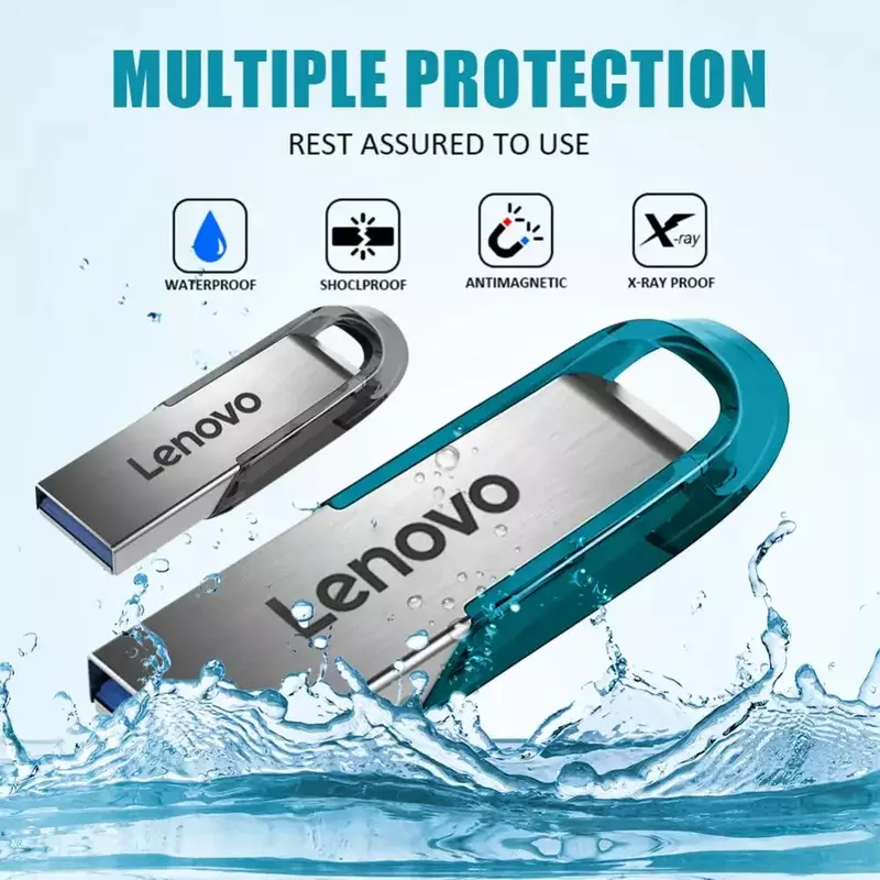 Lenovo-unidad Flash Usb 3,0 de 2TB, Pendrive de Metal de alta velocidad, 1TB, 512GB, 256GB, portátil, resistente al agua
