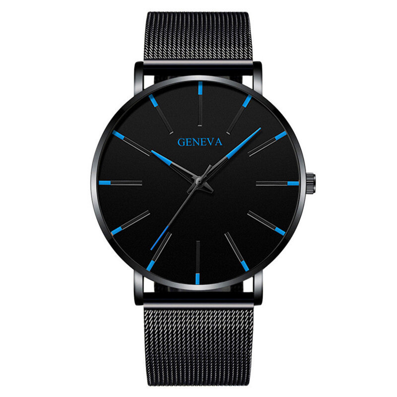 Watch Men Fashion Casual Minimalist Simple Ultra Thin Stainless Steel Mesh Belt Quartz Wristwatches Male Clock Relogio Masculino