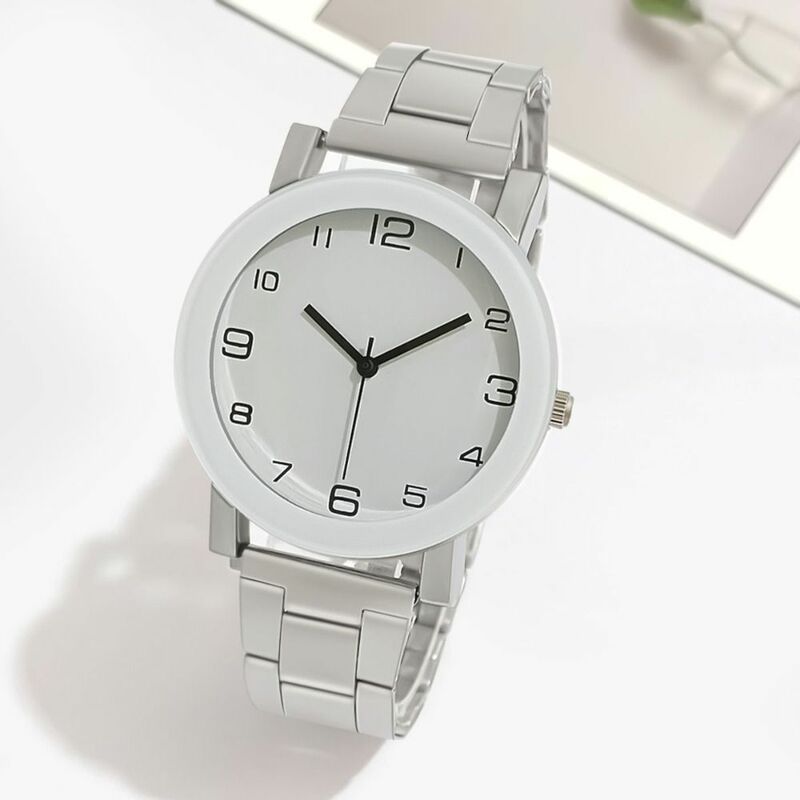 Casual Quartz Watch Fashion Lovers Simple Wristwatches Steel Band Numerals Watch Men