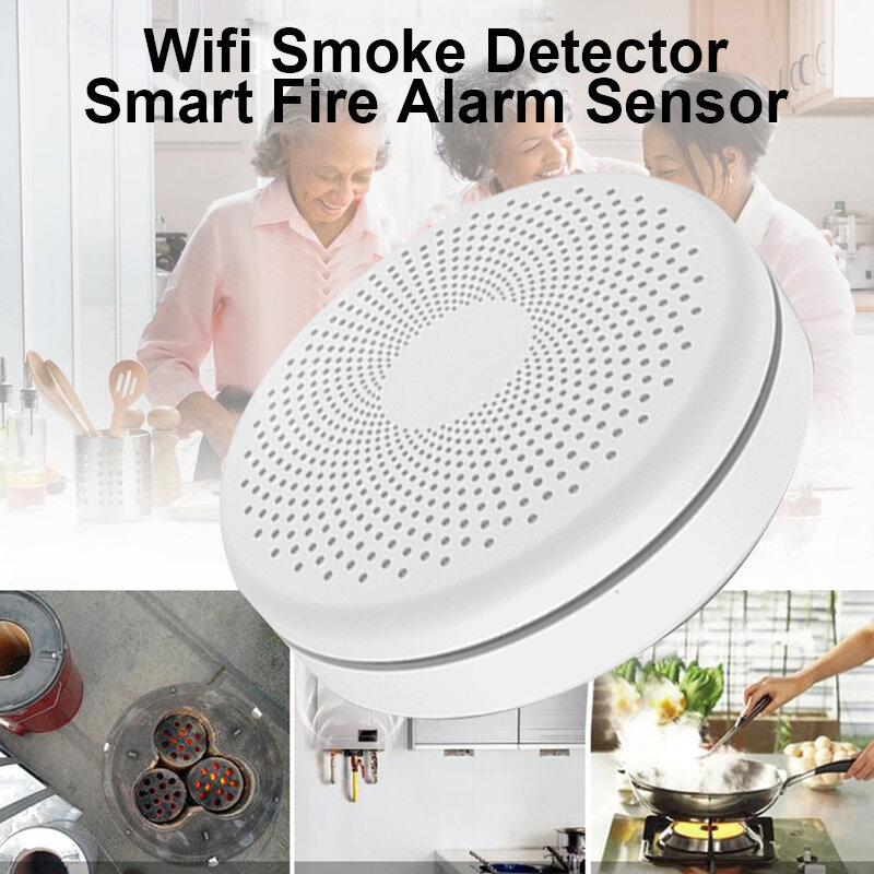 Tuya 2 In 1 WiFi Detektor Asap CO Gas Asap Rumah Alarm Karbon Monoksida Sensor Perlindungan Kebakaran Keamanan Rumah Alarm Kehidupan Pintar