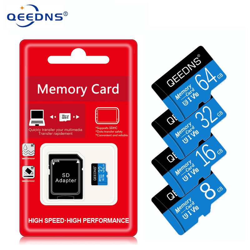 بطاقة ذاكرة SD صغيرة الحجم أصلية من الفئة 10 ، بطاقة SD صغيرة ، TF ، كاميرا ، هاتف ، جهاز لوحي ، 128 جيجابايت ، 64 جيجابايت ، 32 جيجابايت ، 16 جيجابايت ، 8 جيجابايت ، 512 جيجابايت