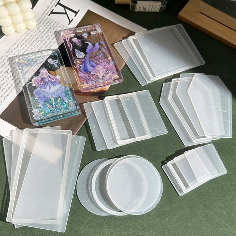 Acrylic Quicksand Plates Quicksand Empty Plates DIY Shake Empty Plate Acrylic Material for DIY Quicksand Crafts 4 Pieces