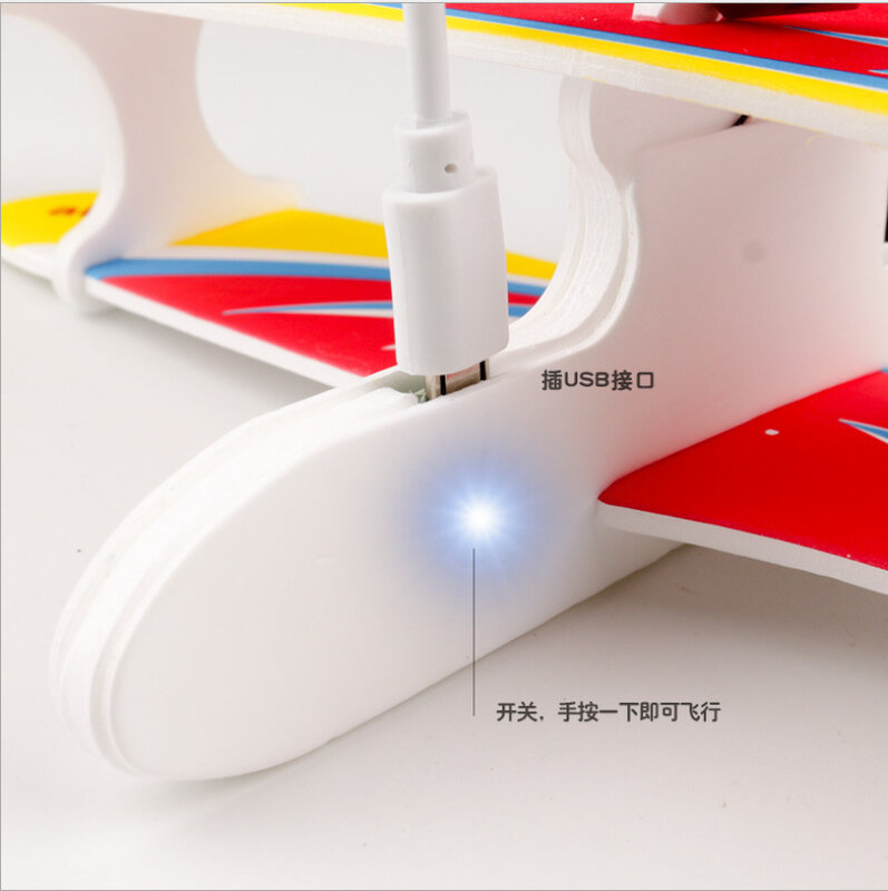 Elektrische Schaum Segelflugzeug Leucht Herbst-feste Lade Schaum Flugzeug Montiert Modell Flugzeug Spielzeug