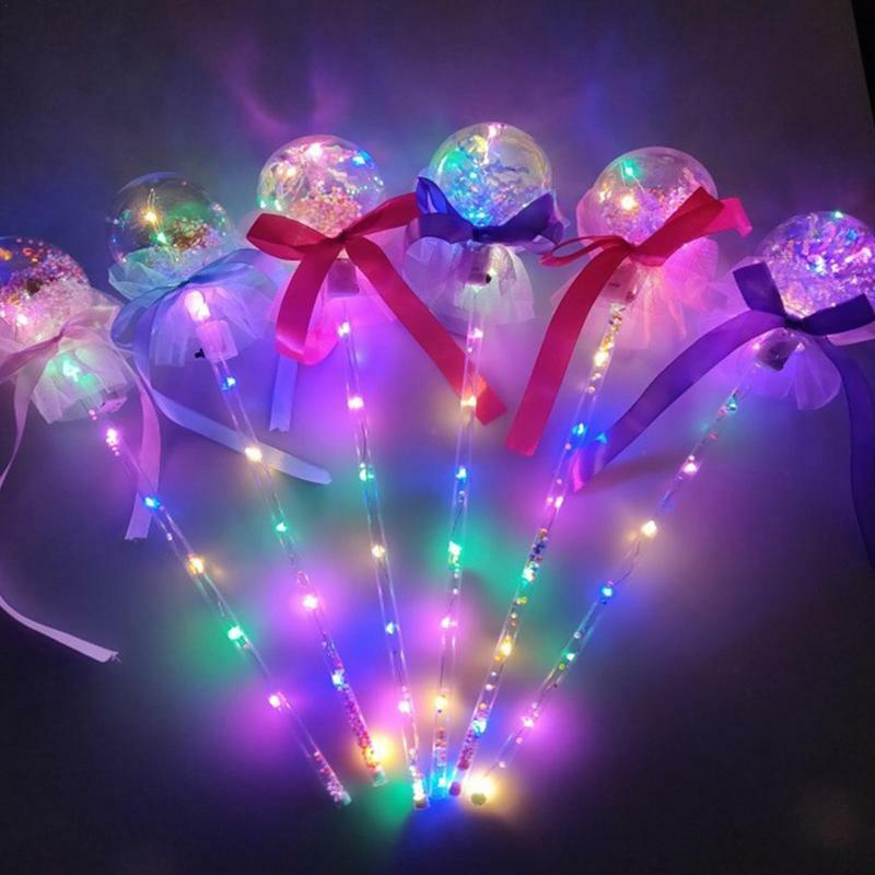 Ręczna magiczna różdżka księżniczki latarka LED rekwizyty sceniczne lato na świeże powietrze zabawka świetlna świecące na przyjęciu dla ciemnych dziewczyn