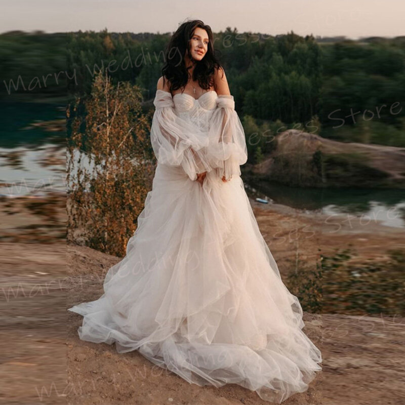 Женское свадебное платье It's yiiya, белое платье трапециевидной формы на завязках с пышными рукавами на лето