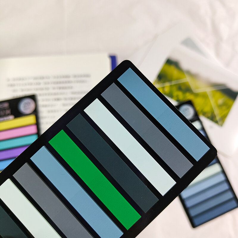 KindFuny-pegatinas de índice largo de arcoíris, notas adhesivas semitransparentes fluorescentes de Color PET, impermeables, 1600 hojas