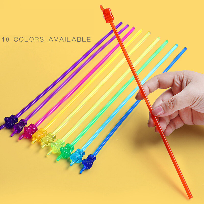 2 buah/set tongkat jari baca yang dapat ditekuk, alat bantu mengajar prasekolah mainan belajar pendidikan untuk anak-anak