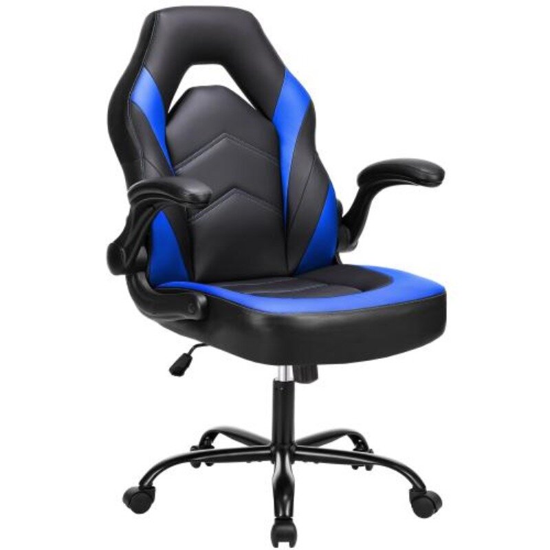 Material de cuero 41PU para asientos Esports, silla de oficina con soporte de cintura, altura de silla ajustable, reposabrazos giratorios.