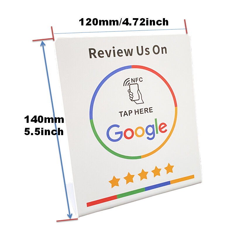 طاولة حامل NFC قابلة للبرمجة 13.56 ميجا هرتز من Google  216 NFC Google Review Display