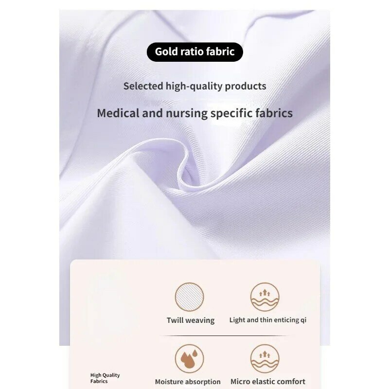 シングルブレストの白いロング看護作業服、ポケット付き、シンプルな男性と女性の実験室、ユニフォームウェア、高品質