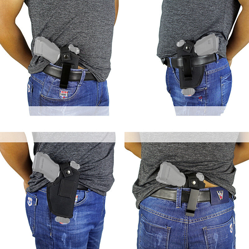 Pistolera de transporte oculta, cinturón con Clip de Metal, bolsa de pistola Airsoft, artículos de caza para pistolas de todos los tamaños
