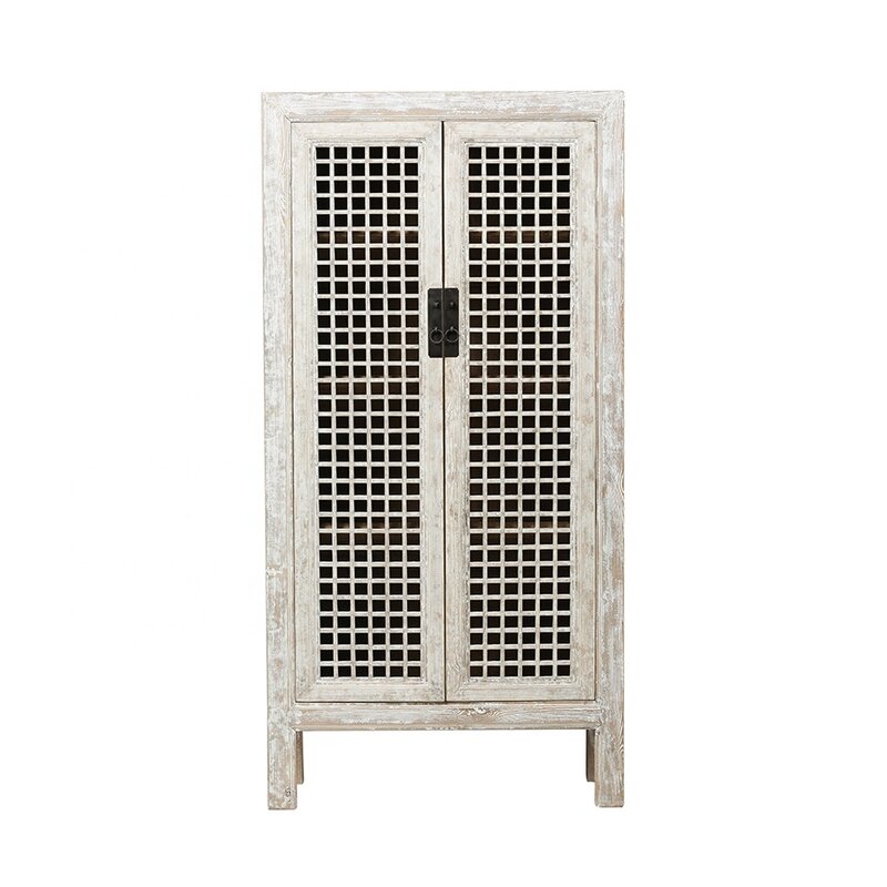 Antique Recycled Wood Wine Bar Cabinet Kitchen Cabinet Solid Wood Shabby Chic White Carved Wardrobe