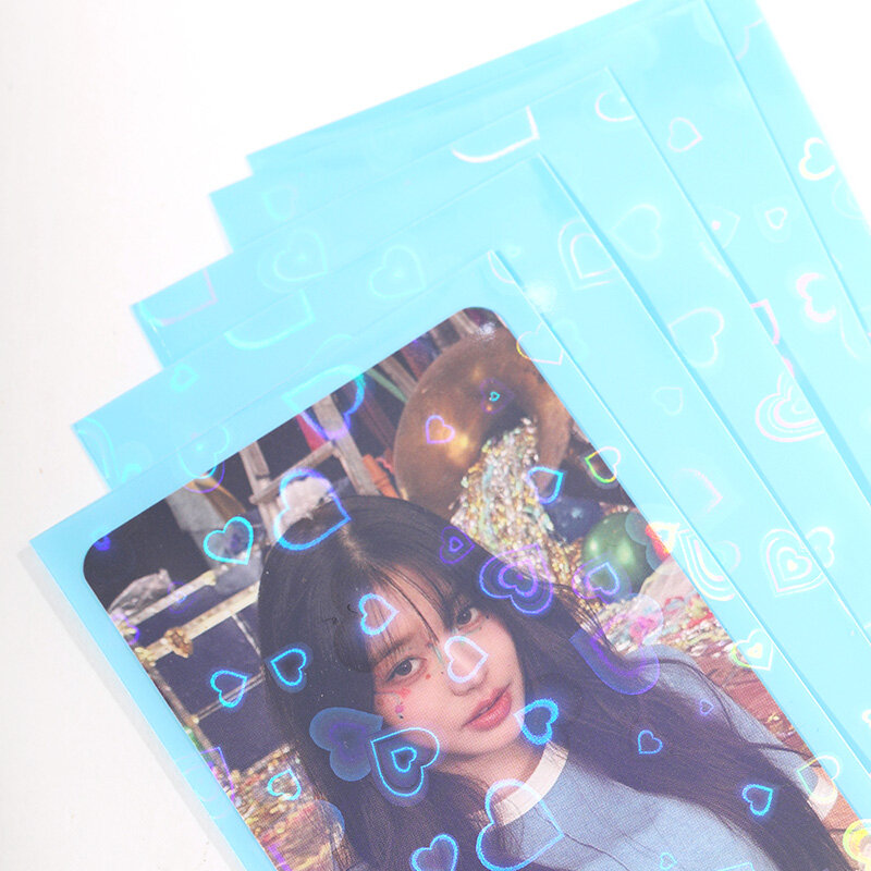 컬러 한국 탑로더 아이돌 사진 카드홀더, 3 인치 포토카드 슬리브, 긁힘 방지 카드 보호 케이스, 팩당 50 개
