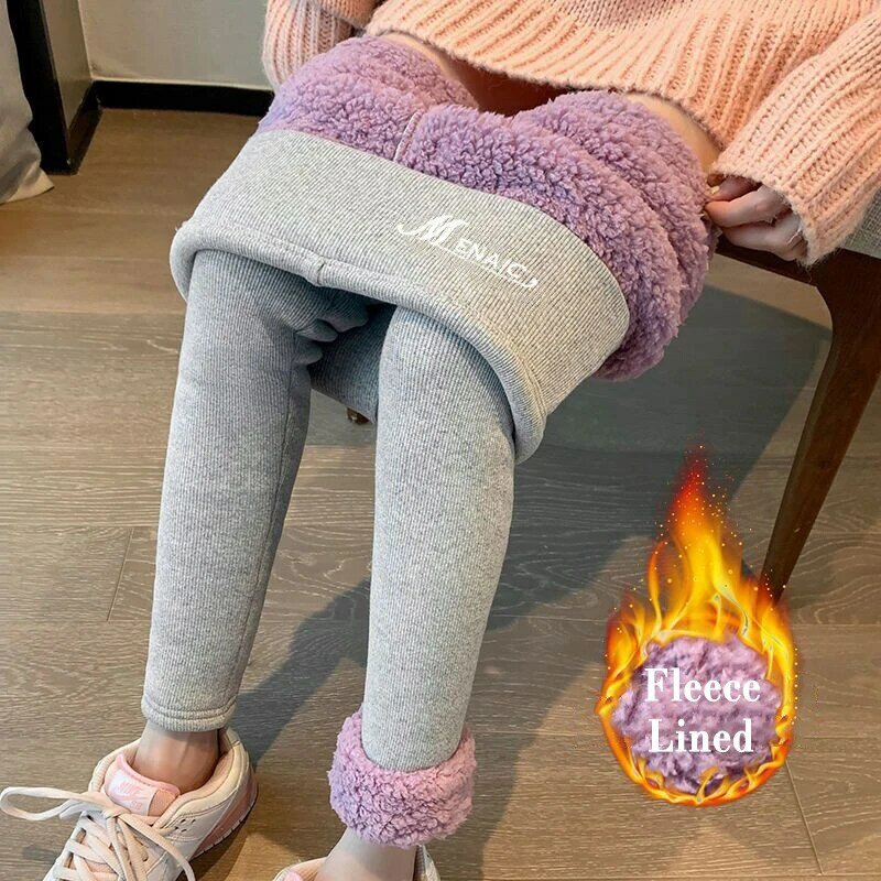 Plus Size Dames Fleece Gevoerde Geribbelde Leggings Thermische Warme Winter Panty Hoge Taille Dikke Fluwelen Broek Voor Koud Weer
