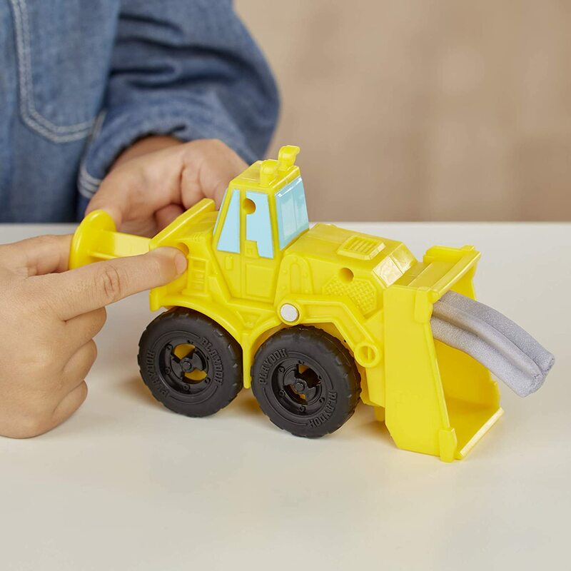 Play-doh trabalho duro será capaz de criar materiais de construção, como pedras, pás e tubos com bulldozer e dipper n