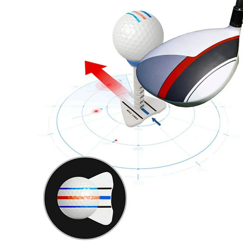 Tees de golfe ajustáveis com linha do objetivo, titular bola de golfe, exercício de treinamento, compacto e portátil, 4 cores, 1 pc, 4pcs