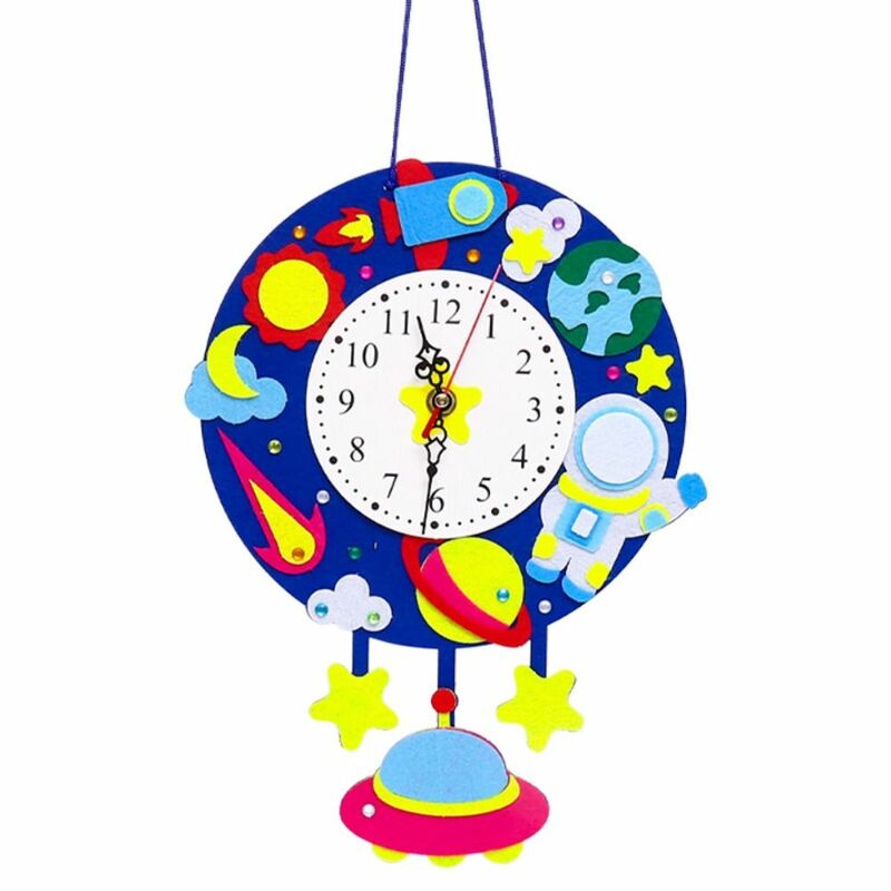Juguetes de reloj de dibujos animados, rompecabezas cognitivo, hora, minuto, segundo, ayuda para la enseñanza del tiempo, tela no tejida, DIY