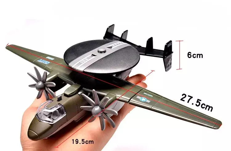 [Divertente] simulazione US Light and Sound Alloy elica air early warning aircraft model toy EWR aircraft plane decorations gift