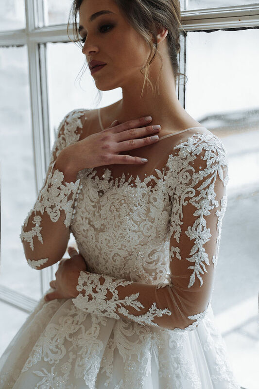 vestidos de novia  Customize To Measures Wedding Dress Long Sleeves Lace Appliques Princess For Women Customize To Measurs 2024