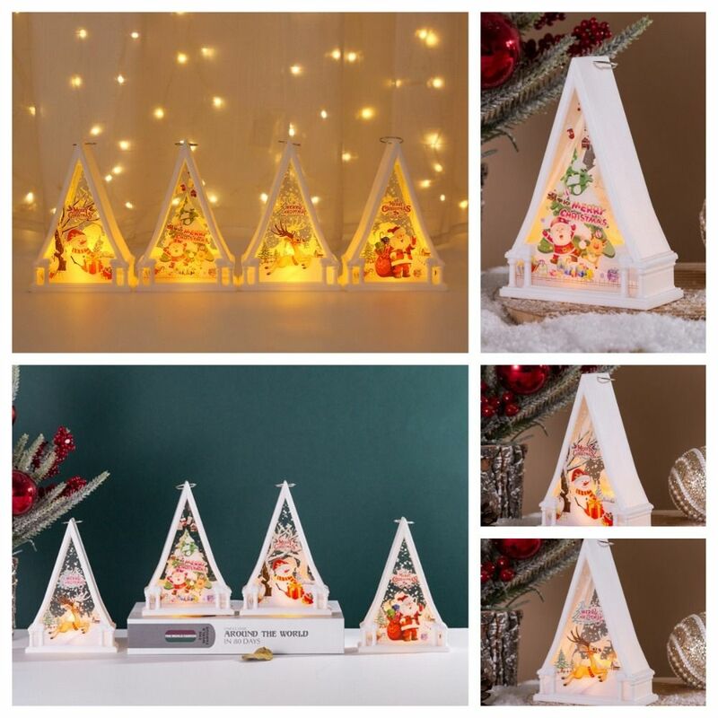 Christmas Portable LED Wind Lantern Hanging Ornaments New Year Kid Gifts Christmas Tree Pendant