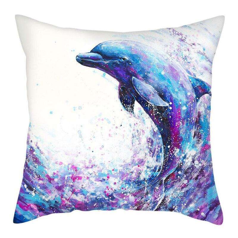 Funda de almohada de SeaWorld de Color Delfín, cubierta de cojín cómoda para sofá, oficina, asiento de coche, decoración del hogar, 45x45cm
