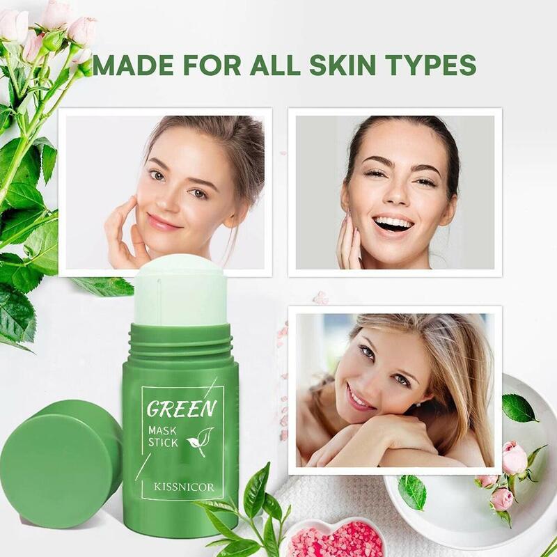 Mascarilla facial de té verde para limpieza profunda, mascarilla facial hidratante para limpieza profunda de poros y acné, 40g