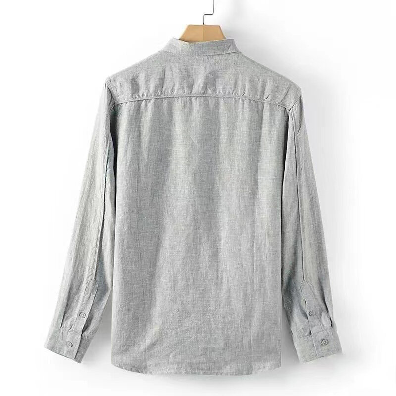 남성용 코튼 린넨 셔츠, 비즈니스 캐주얼 셔츠, 경량 긴팔, 얇은 통기성 셔츠, 편안한 쿨 티셔츠, 신제품
