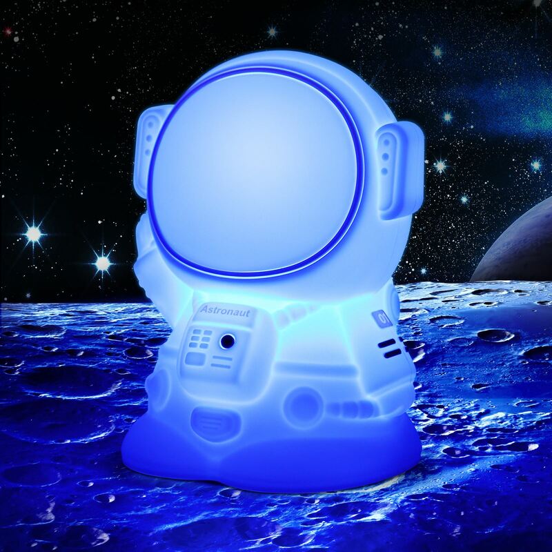 رائد الفضاء ليلة ضوء اللمس الاستشعار قابلة للشحن الحمام المرحاض ضوء الليل عكس الضوء الطفل الحضانة LED ليلة مصباح عيد الميلاد هدية
