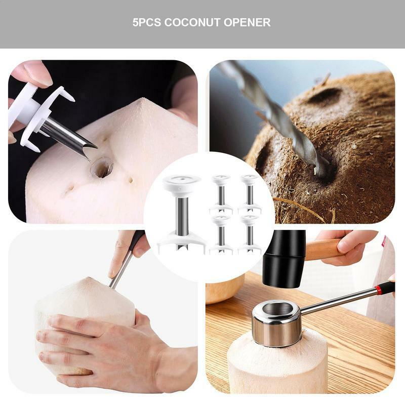 Stainless Steel Coconut Opener Stainless Steel Pointed Opener Tool Small Coconut Tool For Home Fruit Stores Kitchen Restaurant