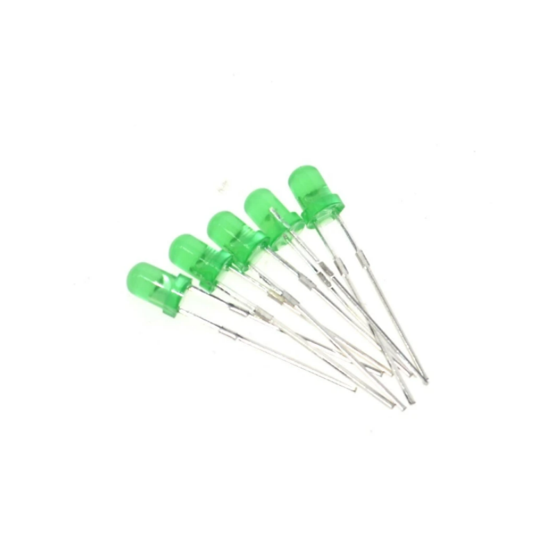 Diode lumineuse LED verte F3, 3mm, 570-575nm, 1000 pièces