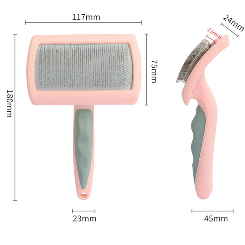 Dog Brush Stainless Steel Dogs Combs Massage Dog Grooming Brush Pet Hair Remover Cleaning Tools Soft Handle Cat Comb Brush Cat