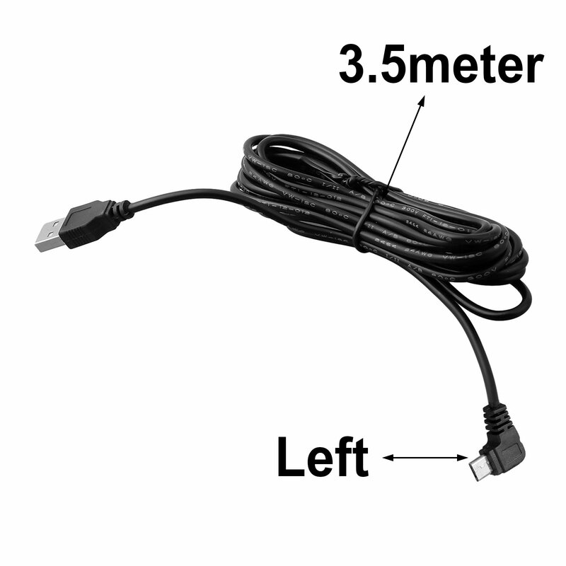 Compatibilidad Universal para accesorios de coche, Cable Micro USB de carga para cámara DVR de coche, almohadilla GPS móvil 3, 5m, 11, 48 pies