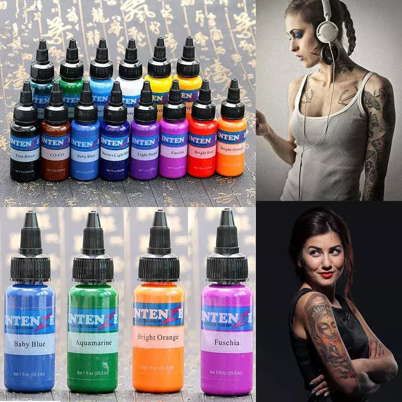 Permanente Augenbrauen Make-up Microb lading Pigment Körperfarbe Tattoo Tinte Pigment Farbset Tattoo Künstler 14 Farben Tinte auch