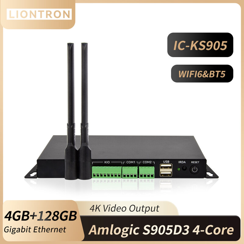 Liontraon IC-KS905 мини-ПК Amlogic S905D3 DDR 4 ГБ 128 ГБ Android компьютер 4K HDMI WIFI6 мини-Настольный ПК для дома школы офиса